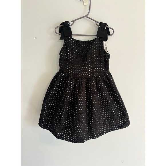 Janie and Jack Party Dress Black‎ Polka Dot Bows Girls Size 6 - Picture 1 of 3